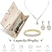 YYW 4 Pieces Women Evening Handbags Clutch Purses Shoulder Bag with Rhinestone Jewelry Set for Party Wedding(Gold)