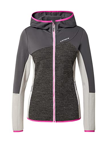 Preisvergleich Produktbild ICEPEAK Damen Funktionsfleecejacke BEDBURG anthrazit / Graumeliert / hellgrau / pink M