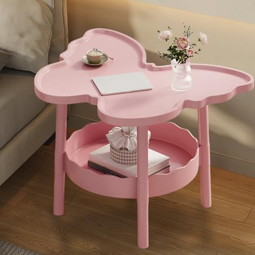 Small Coffee Table, Butterfly Shape Desktop Tea Table, Center Tables for Living Room,Modern Minimalist Side Tables for Small Spaces for Living Room, Bedroom, Bathroom, Balcony (Pink)