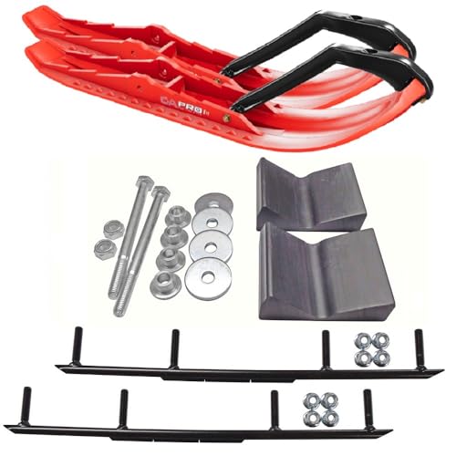 C&A Pro Red TMX Snowmobile Skis w/ 6
