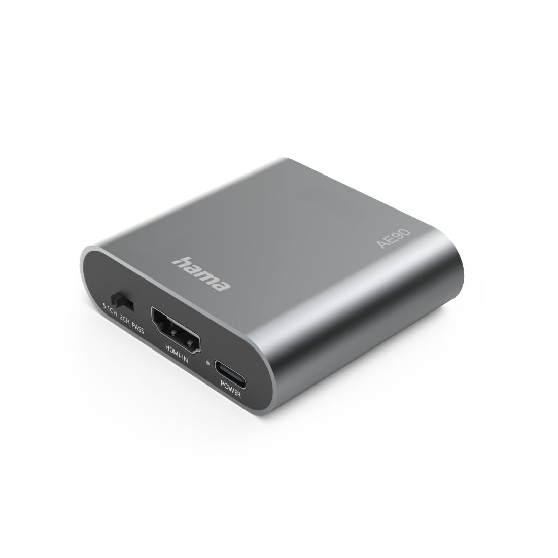 Hama “AE90” HDMI-Audio Extractor, HDMI™ to Audio, Toslink, 3.5 mm Jack, silver