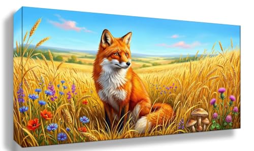 Kit Broderie Diamant Painting Renard Paysage 60x120cm Loisirs Créatifs