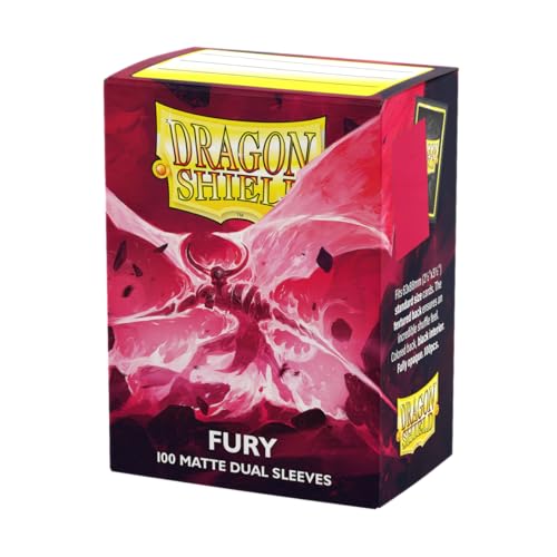 Dragon Shield – Matte Dual Fury Alaric Crimson King (Fucsia) 100 CT Fundas para tarjetas de tamaño estándar - Las fundas para tarjetas MTG son suaves y resistentes - Compatible con Pokemon & Magic The