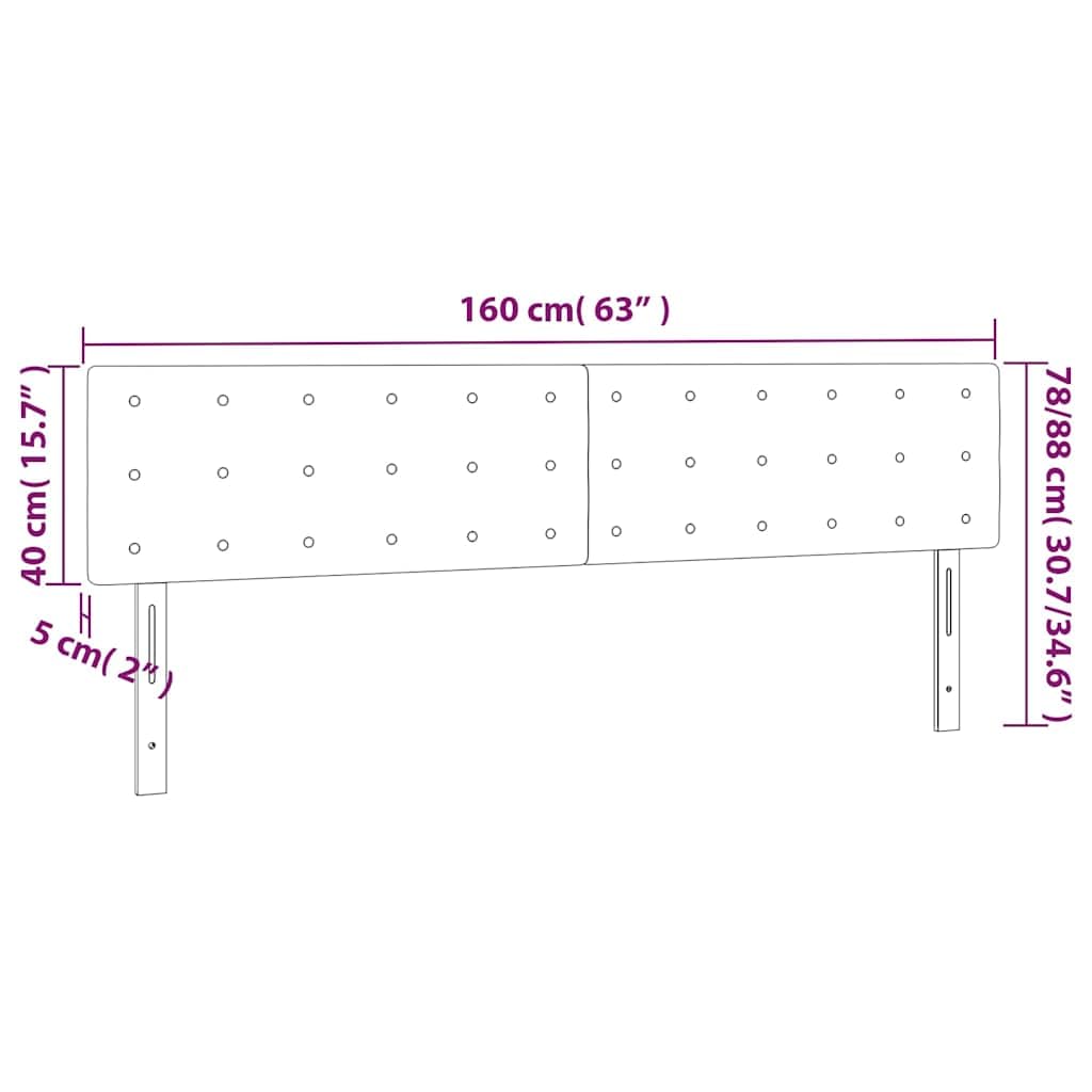 Tête de lit marron cappuccino 160 x 5 x 78/88 cm en cuir synthétique rembourrée avec rivets pieds en bois réglable en hauteur pour chambre à coucher, lit double, soutien dorsal et lecture