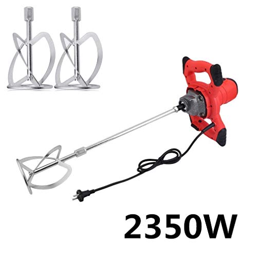 Preisvergleich Produktbild Binghotfire 2350W rührwerk mörtelrührer Betonmischer Handrührgerät Handrührwerk Rührgerät 2X Stange + Klinge 120 mm