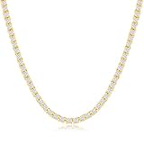 NYC Sterling Women's Magnificent 3mm Round Cubic Zirconia Tennis Necklace