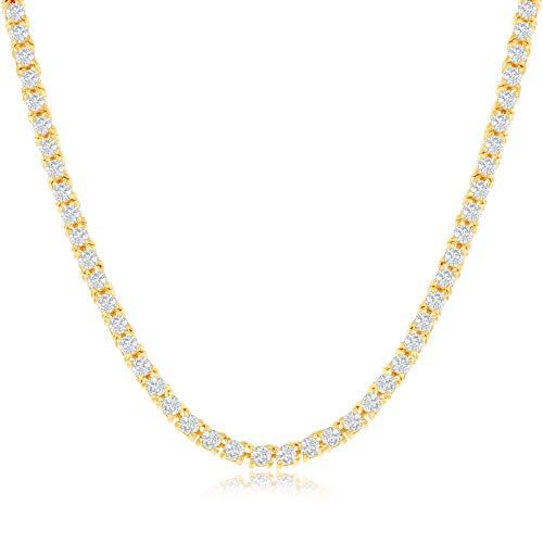 NYC Sterling Women's Magnificent 3mm Round Cubic Zirconia Tennis Necklace