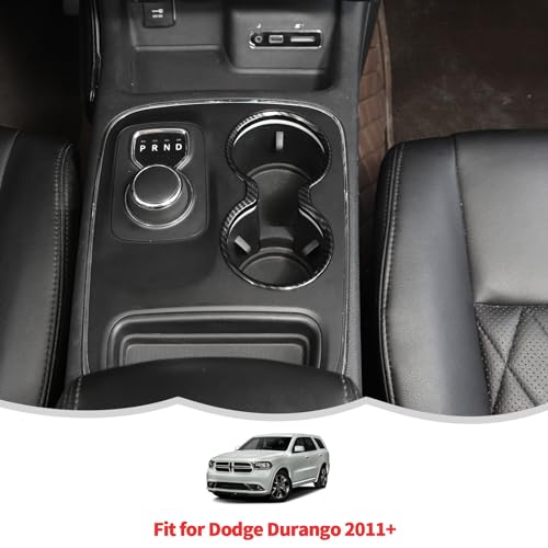 Carcasa decorativa portavasos fibra carbono para Dodge Durango miniatura 6