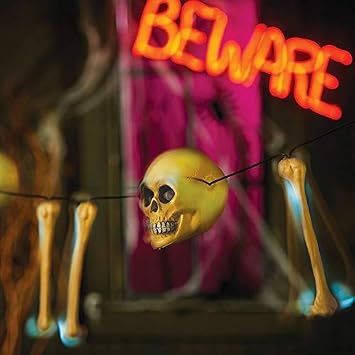 Lighted Rattling Skeleton Bones Halloween Decoration Haunted House Prop