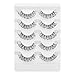 DSLONG Cat Eye Lashes Looks Like Eyelash Extensions, Russian Strip Clear Band Natural Look Wispy Lashes, D Curl Volume Cross Multi layered Invisible Band Eyelashes (02B)