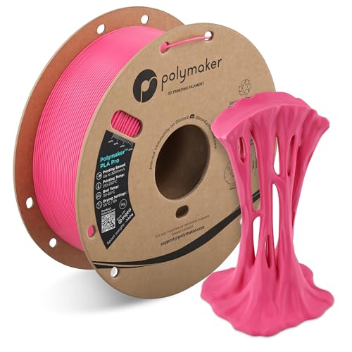 Image of Polymaker PLA Pro 3D Printing Filament Magenta 1.75mm 1KG, High-Impact Tough PLA, Fast Printing up to 300mm /s, High Speed New Formula, Easy to Print on Most FDM Printers, No Enclosure Required