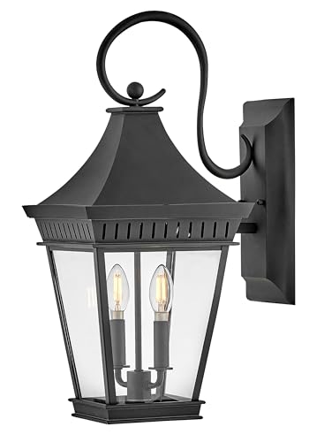 Hinkley Chapel Hill 2-Light Wall Lantern Aluminum Black