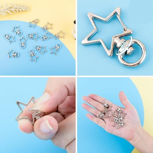 Image of Tia Strap Buckles Metal Clasps Lobster for Handbag, Spring Ring, Purse Dog Hook, Key Chain Swivel Trigger Snap Hook DIY and Purse Making Accessories (6, Bronze Star Shape Spring Hook-33x10mm)