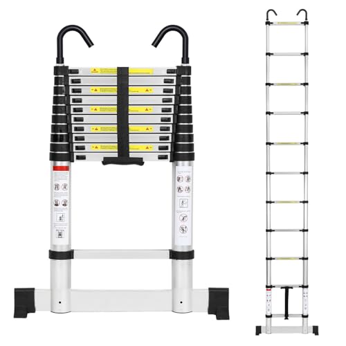 Cecaylie Échelle télescopique en aluminium de 3,2 m - Échelle