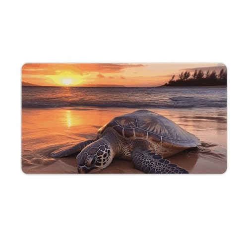 Sous-main tortue de mer tapis de bureau XXL étanche antidérapant 75x40cm
