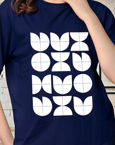 Image of Women's Half Sleeve Oversize Tshirt Graphic Printed Round Neck T-Shirts for Women