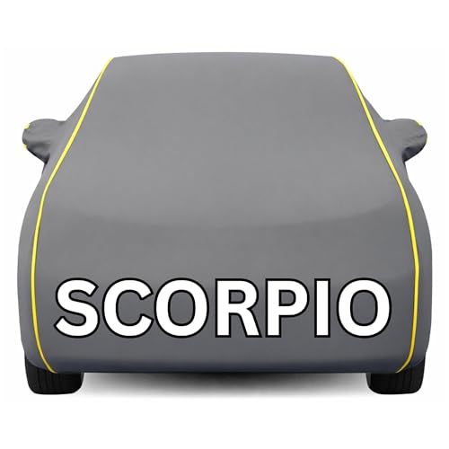 Image of Kayme Premium Grey Scorpion Car Cover Waterproof for (All Models & Variants - Petrol, Diesel, CNG & EV) |Speacially Custom Fit with Mirror Pockets |All-Weather Protection - Outdoor Car Body Cover