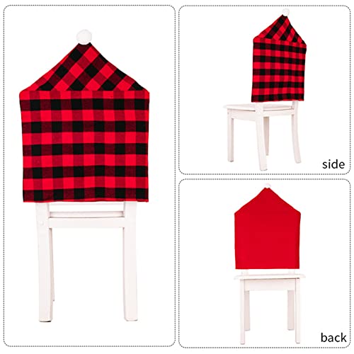 5 Pcs Capas traseiras da cadeira do chapéu de Papai Noel - Cadeira de Natal Slipcovers Hat Elástico