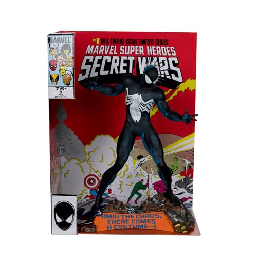 McFarlane Toys - Marvel Spider-Man colecionável em escala 1:6 com cena e banda desenhada (Marvel Super Heroes Secret Wars #8)