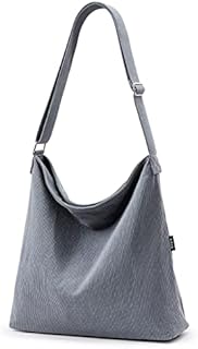 Amazon Brand - HIKARO Thicken Corduroy Tote Bag with Zip , Women's Shoulder Bag with Zipper, Womens Large Shopping Bag for Women Ladies Girls, Casual Handbag Crossbody Bag for Work Shopping School