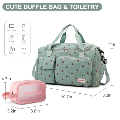 Small Gym Bag for Women, Travel Duffle Bag Carry On Weekender Bag with Shoe Compartment