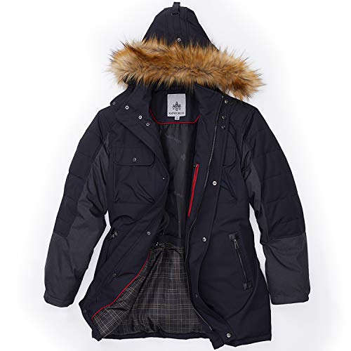 Oxford Nylon Thermoluxe Fill Parka - Winter Coat for Men (XX-Large, Midnight)