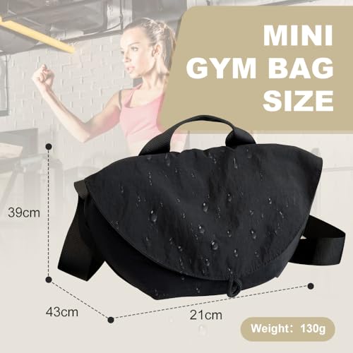 Geerlaqaly small gym Bag, Women, Wrinkled Nylon, Lightweight Waterproof Dumpling shaped Crossbody bag handbag,Sports、Daily3
