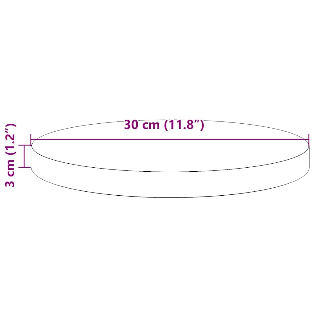 vidaXL Piano Tavolo Rotondo Ø30x3 cm in Legno Massello di Pino