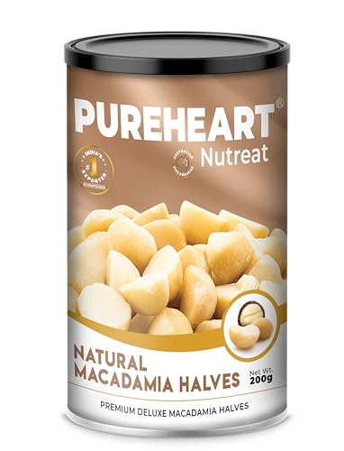 Image of Pureheart Natural Macadamia Halves (200 gm) Premium Australian Macadamia Nuts, Rich in Antioxidants - Exotic, and Crunchy Dry Fruits, Ideal Snacks, No Additives