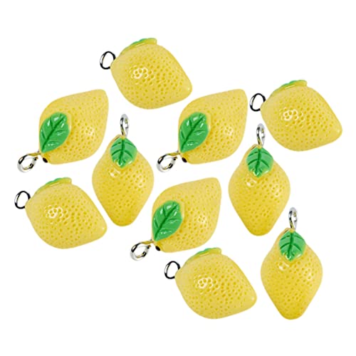 ABOOFAN 20 Pçs Achados De Resina Jóias De Ornamento Para Fazer Frutas Pingentes De Limão Brinco Ping