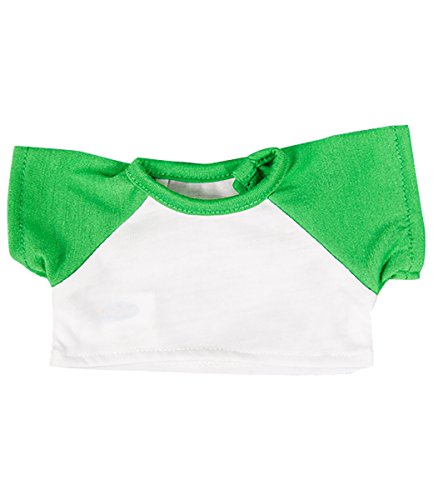 White Tee w/Green Sleeve Fits Most 8