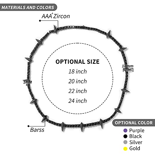 5mm Tennis Chain Personalized Hip Hop Jewelry Black Panther Necklace For Men Full Iced Out Cubic Zircon Fashion Necklaces2