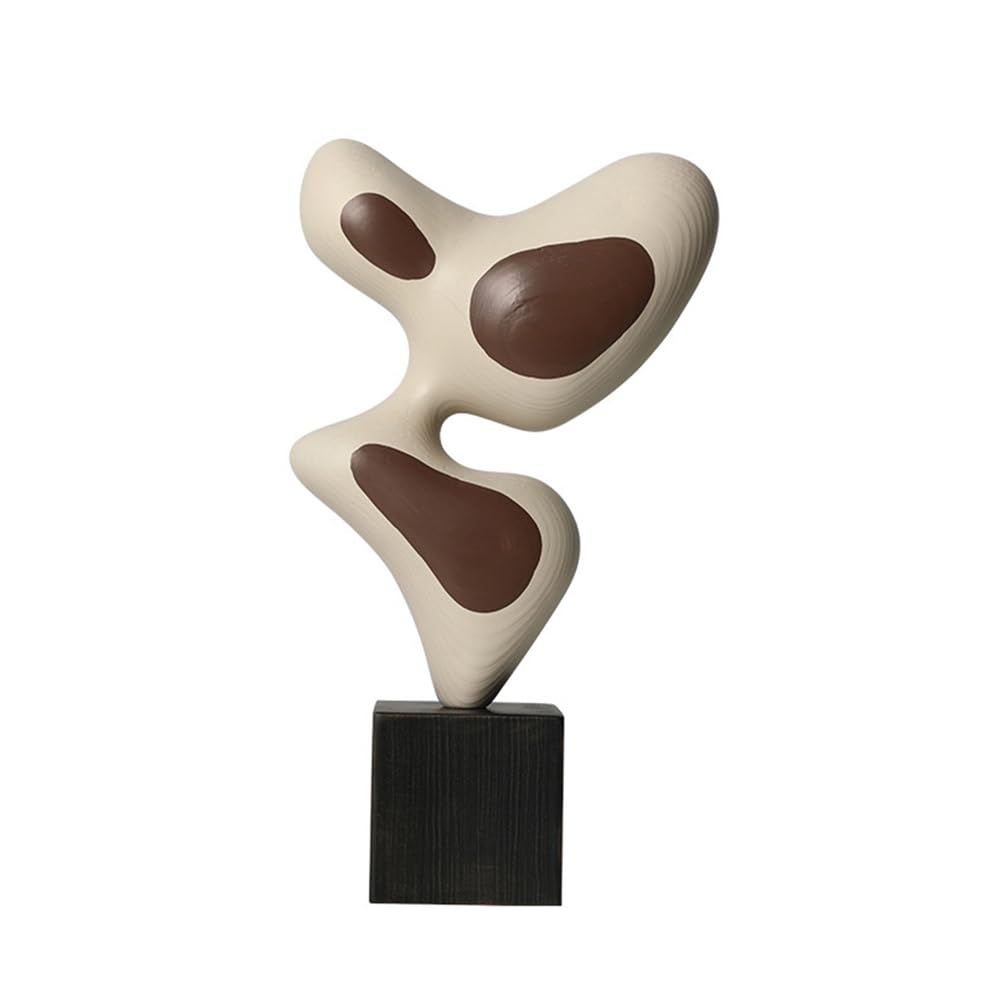Hhhxkkuu Modern Abstract Art Sculpture Minimalist Wood Grain Decor Figurine