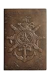 TYLWYMI Vintage PU Leather 3D Relief Nautical Notebook - 160 Pages A5 8.3x5.6 inches - Diary and Writing Journal,for Women Men (Coffee brown)
