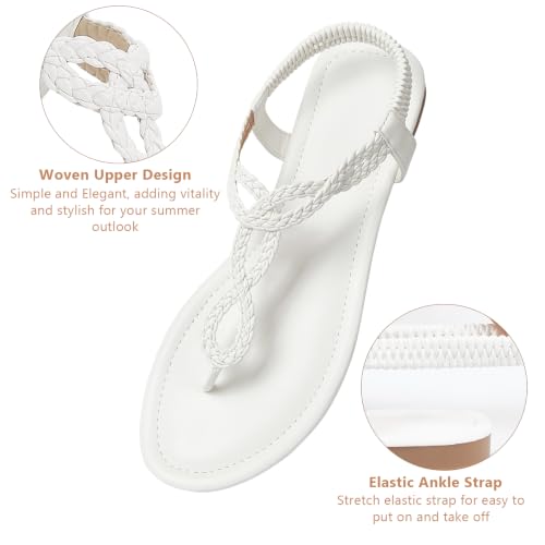 Image of zeetoo Women's Flat Sandals Summer T-StrapThong Bohemian Casual Comfortable Dressy Sandals for Women