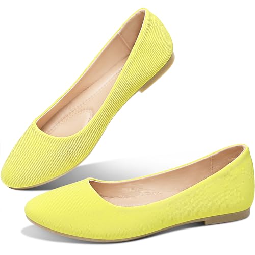 Image of Obtaom Round Toe Women Flat Shoes Slip on Girls Dress Black Ballet Flats