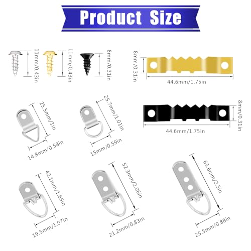 Image of 353PCS Picture Hanging Kit,Picture Hangers Heavy Duty Picture Hanging Hooks with Screws,Picture Frame Hooks Heavy Duty Picture Framing Supplies Kit for Picture Hanging(7 Types)