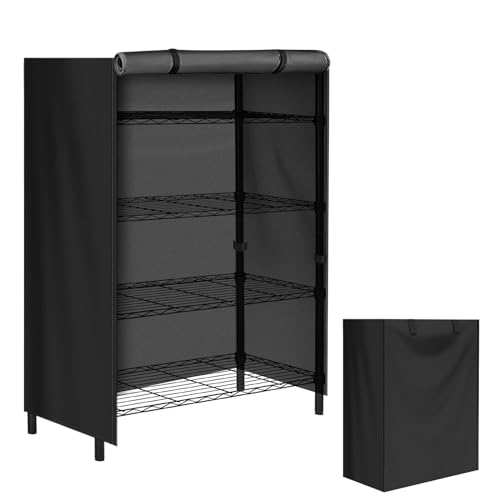 CATOTEL Storage Shelving Unit - Protective, Waterproof Outdoor Indoor Storage Rack, Dust Cover with Zipper (36Lx14Wx54H), Black by CATOTEL - Used condition - US$18.09