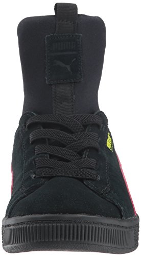 PUMA PUMA Unisex-Child Suede Fierce Patent Block Slip On Sneaker, Black-Knockout Pink-Sulphur Spring, 13.5 M US Little Kid