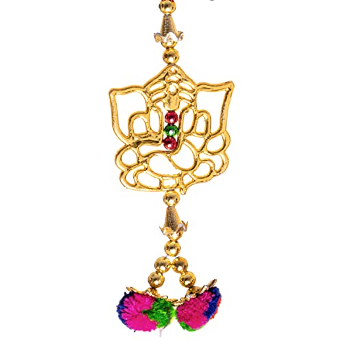 Toran Bandanwar Ganesh Pompom Diwal Door Wall Hanging Traditional Indian Home Office Temple Deepawali Festival Décor Decoration & Gifting Size- 36 inches - Image 3