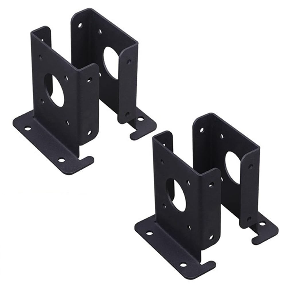 Littimoon 4Pcs Adjustable Wood Fence Pergola Post Base Brackets Kit Heavy Duty Post Anchor Base Brackets for Deck Railing Mailbox