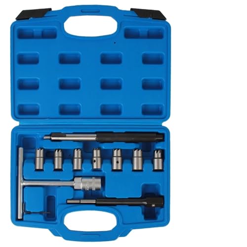YGLEEULI Car Accessories Auto Repair Tools Carbon Remover Diesel Injector Seat Cutter Set Mechanics Socket Set(8pcs)