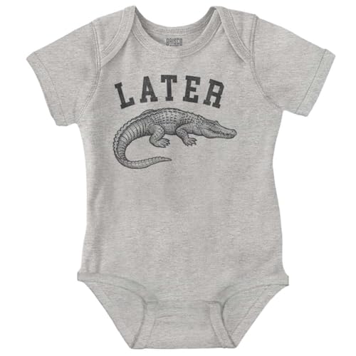 Image of Brisco Brands Funny Later Alligator Animal Pun Baby Romper Boys or Girls