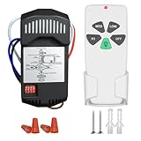 Universal Ceiling Fan Remote Control Kit Replacement for Harbor Breeze Hampton Bay Hunter Litex, 3-Speed Light Dimmer with FAN28R Receiver, Compatible with FAN-53T 2AAZPFAN53T 11T KUJCE9103 UC7030T