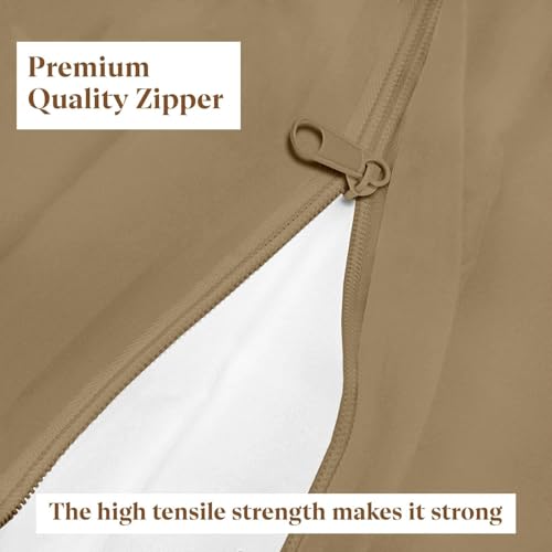 Image of Zippered Chain 75 inchx35 inchx6 inch Terry Cotton Waterproof Mattress Protector | Dust Mite Proof, Bed Bug Protection Mattress Cover for Single Bed Size with 6 inch Drop Thick (75x35x6 inch,Beige)