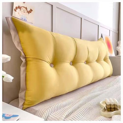 Image of Headboard Pillow Large Bed Pillow Sofa Pillows Double /Single Bed Bolster Long Backrest Pillow Couch Back Cushions Headboard Cushion Lumbar Support Pillow. (Yellow+Cream, 200 inchx50 inch)