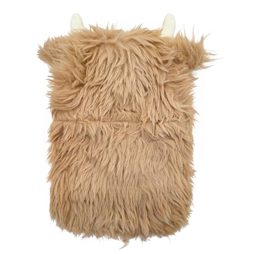 A2Z Highland Rinder 3D-Wärmflasche, 1 Liter Fassungsvermögen, weicher Plüschbezug, niedliches Tier-Design, Naturkautschuk, Wärmetherapie, Nacken-, Rückenschmerzen, Entspannung, Geschenkidee für