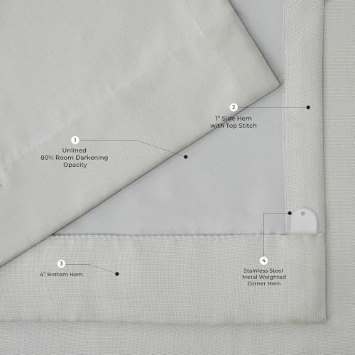 Image of HPD Half Price Drapes Grommet Linen Curtains 84 Inches Long Room Darkening Curtains for Bedroom & Living Room (1 Panel), 50W x 84L, Oyster
