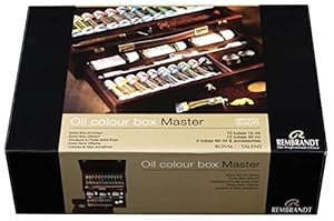 REMBRANDT ARTISTS WOODEN BOX MASTER FINE OIL PAINT SET - Rembrandt ROC Oil Color Box Master - Wooden Set