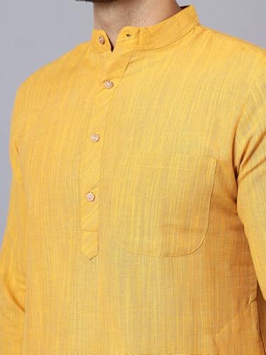 Image of LATEST CHIKAN Men's Cotton Long Kurta Full Sleeves - Casual Ethnic Wear